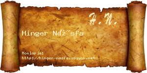 Hinger Násfa névjegykártya